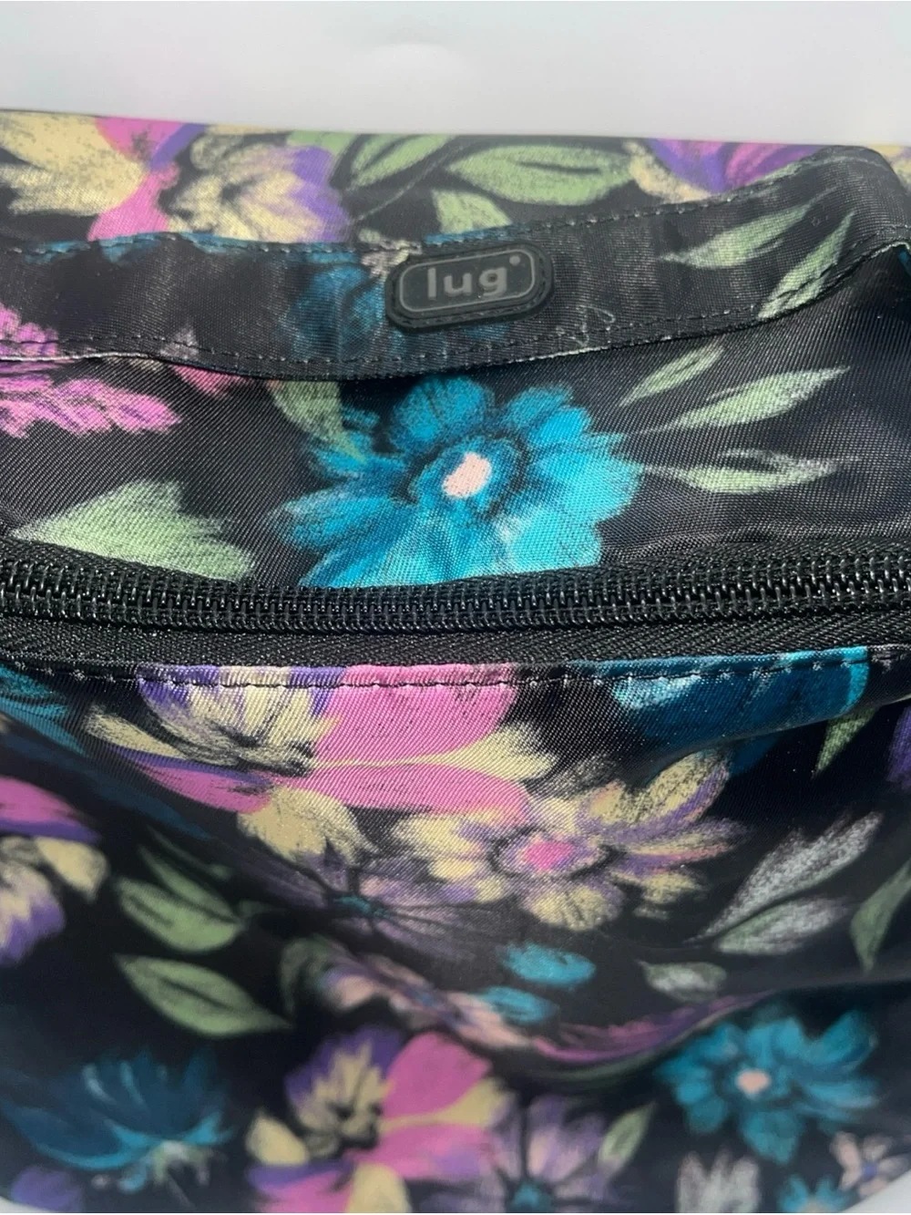 Lug Dolly Travel Cosmetic Case Black Purple Blue Floral